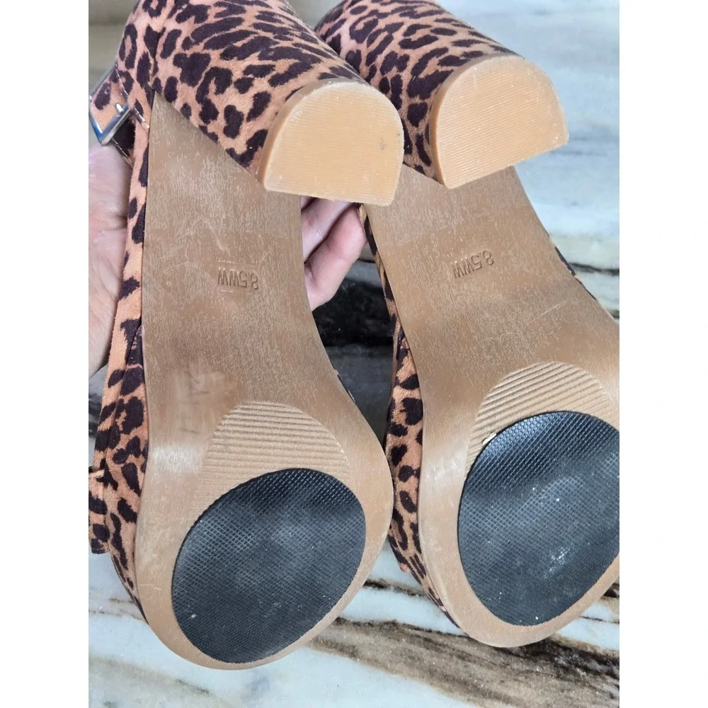 Torrid Leopard Print Platform‎ Block Heels Ankle Strap Sandals 8.5WW